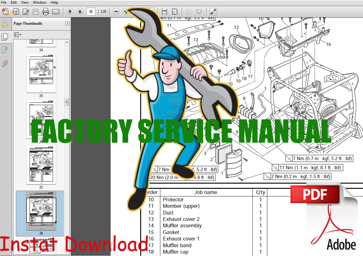 Thumbnail Yamaha EF1000 Generator Service Manual