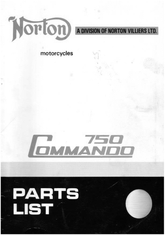 Product picture Norton 750 commando parts manual
