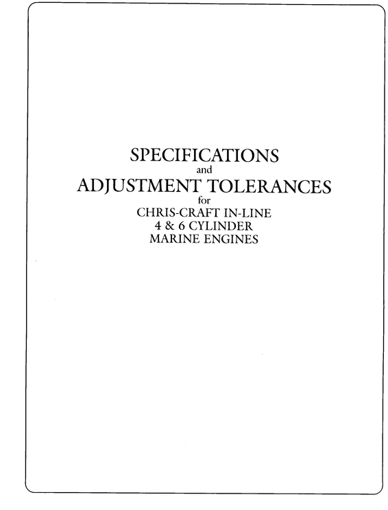 Product picture Chris Craft 4 6 cyl engines specs n adjustment manual